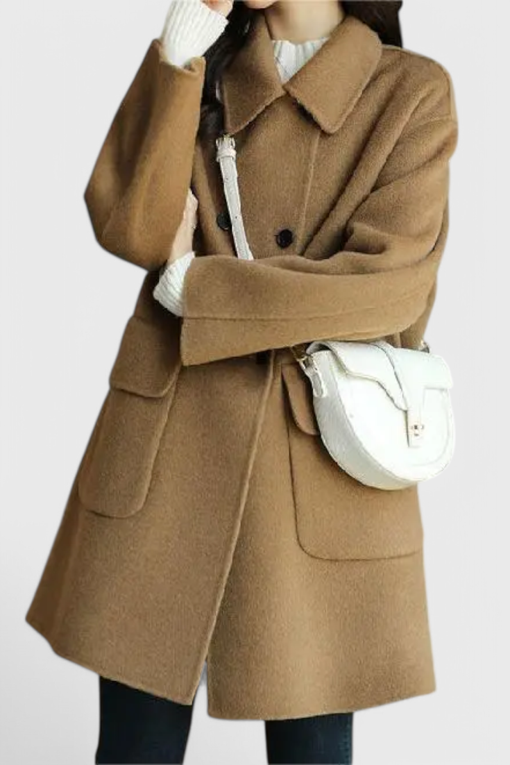 Aveline Timeless Double-Breasted Wool Overcoat